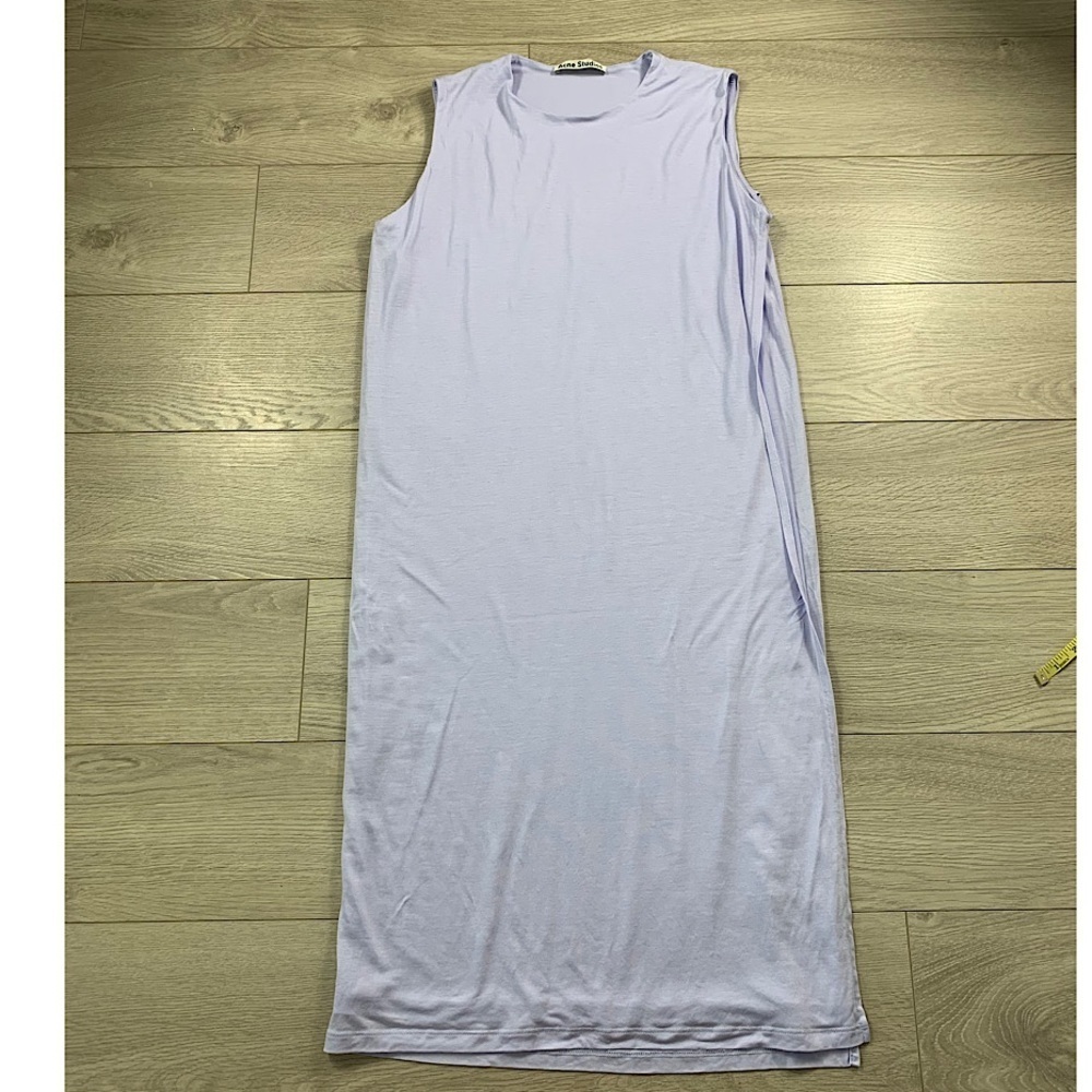 Acne Studio Kaci Tencel Lavender Purple Sleeveless Layered Dress - Picture 3 of 11